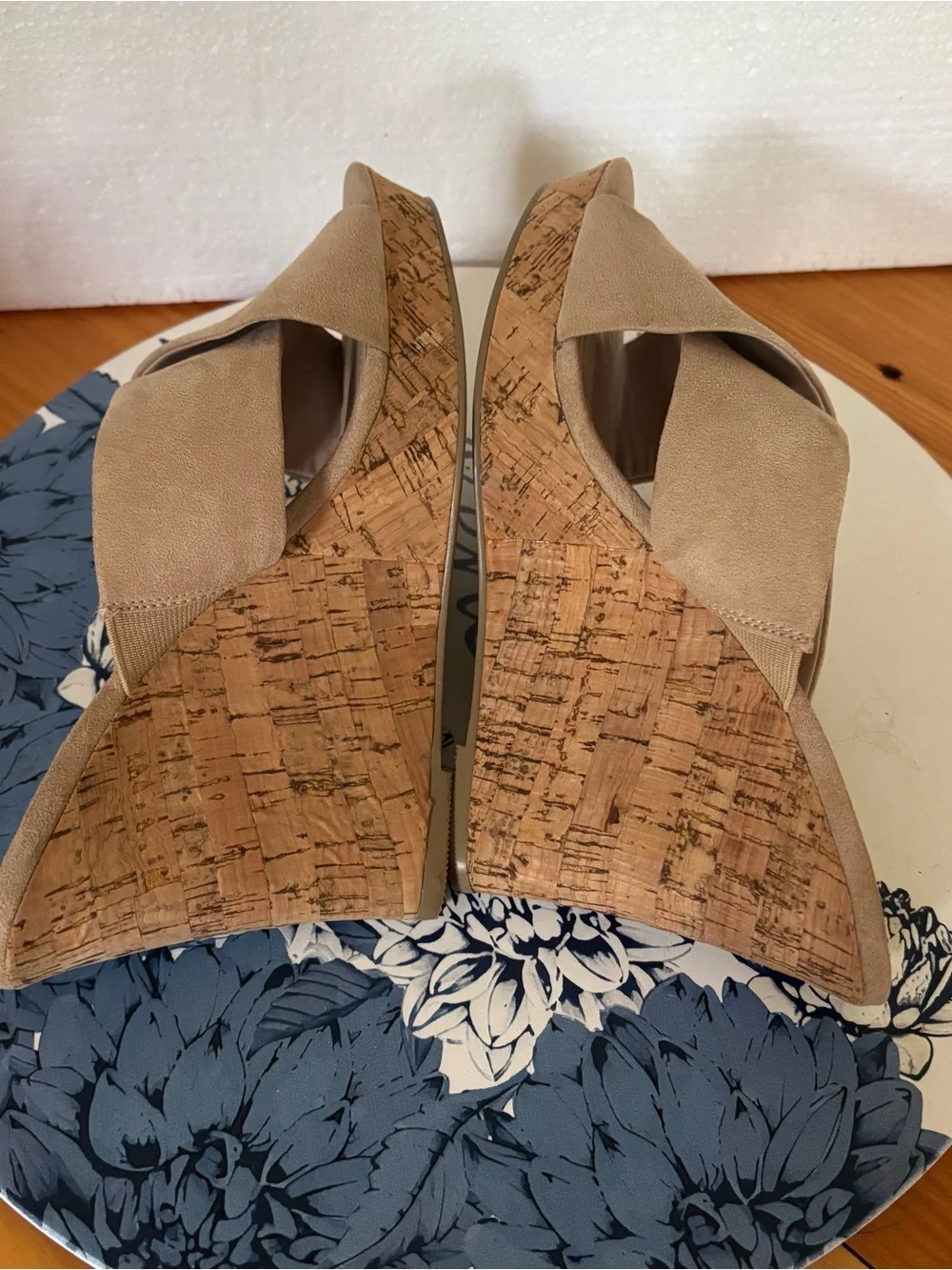 Charles by Charles David Beige Cork Wedge Sandals 8.5